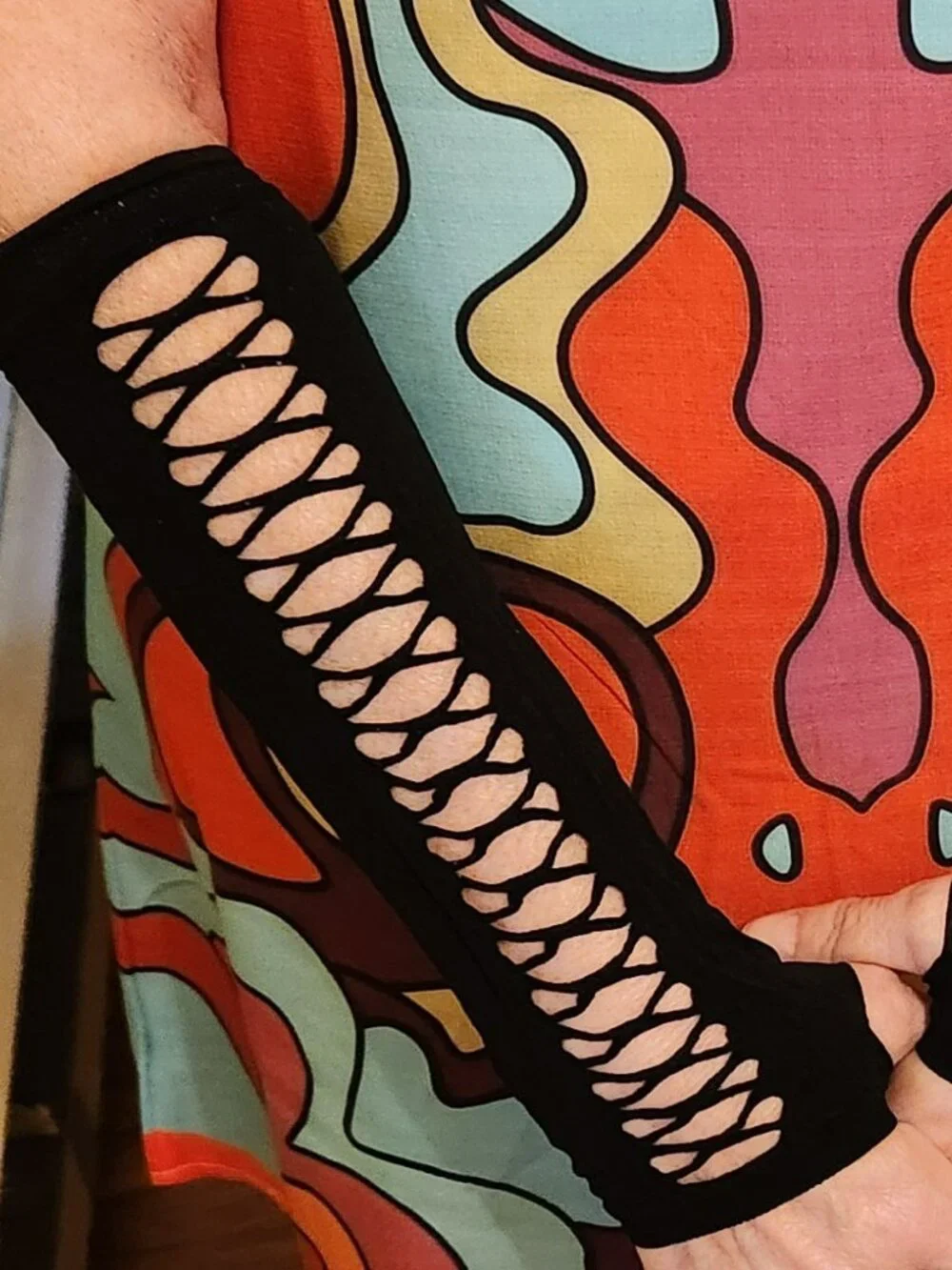 Fingerless gloves half sleeve black NIP